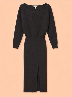 PROMESA CHARCOAL RIBBED KNIT DRESS